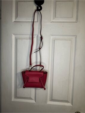 Pink Mini Top Handle Crossbody Bag Faux Leather Satchel Purse Belt Bag Style